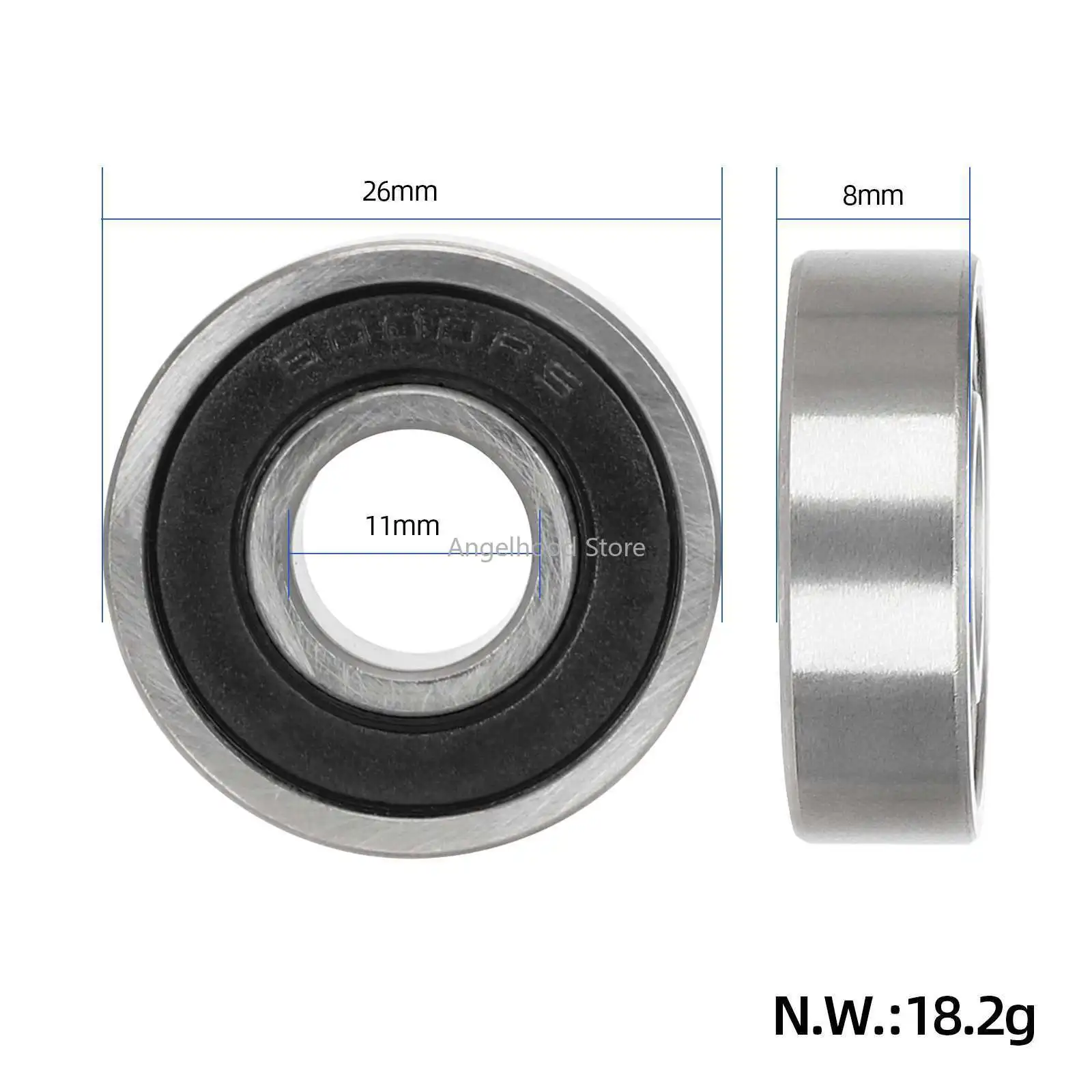 6000RS Bearing 26*8mm ABEC-5 Type Chrome Steel Deep Groove Ball Bearings for Bicycle Maintenance & Upgrades Accessories
