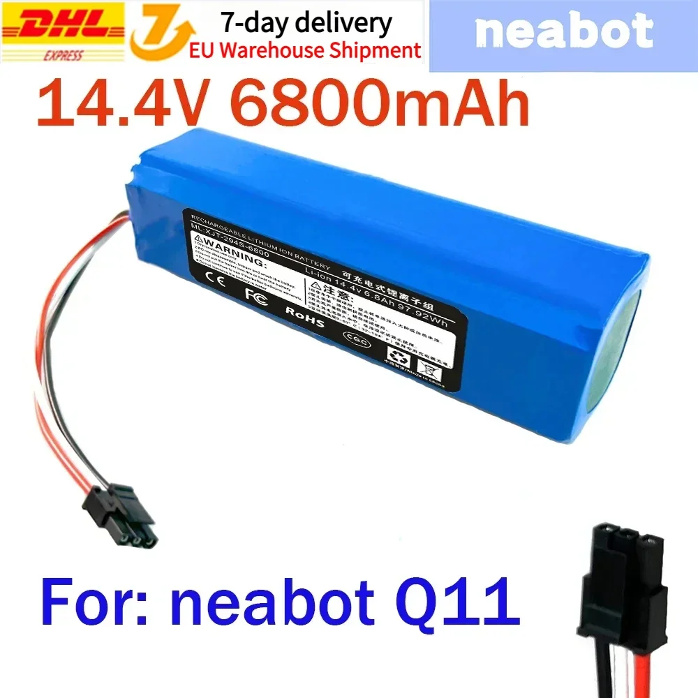 

14.4V 6800mAh Original Rechargeable Li-ion Battery for Neabot Robotic Vacuum Cleaner Q11