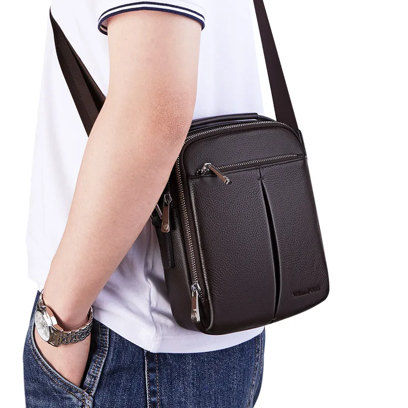 

Genuine leather men's shoulder bag leisure multifunctional backpack