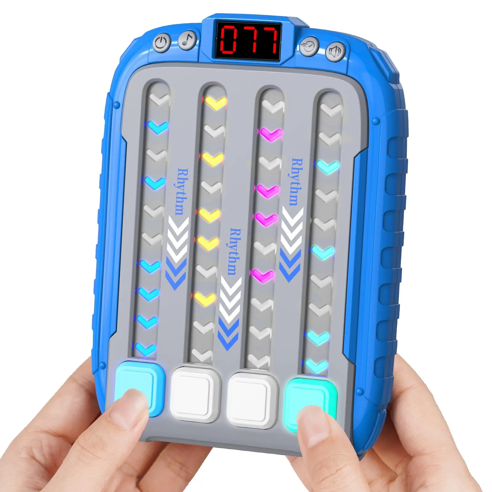 

New Electronic Music Rhythm Puzzle Game Machine Montessori Pockets Travel Toy Light Up Education Sensory Fast Push Table Game