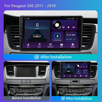 2 Din Android 13 For Peugeot 508 508SW 2011-2018 Car Radio Multimedia Video Player Navigation GPS CarPlay Stereo Radio BT 4G