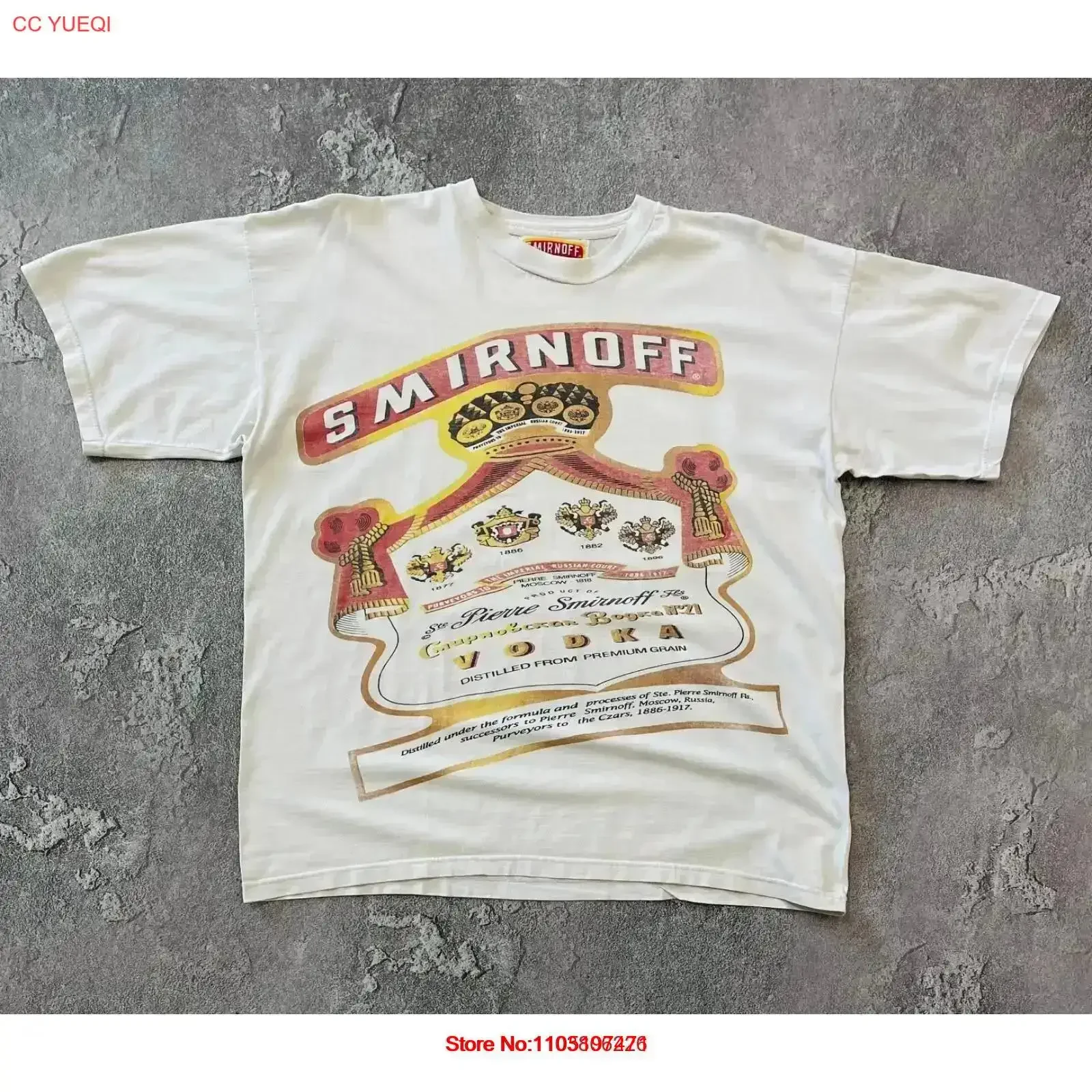 Винтажная футболка 90-х годов Smirnoff Vodka Promo Over, размер L, стираная дизайнерская одежда, растянутая модная повседневная удобная винтажная одежда Винтажная футболка 90-х годов Smirnoff Vodka Promo Over, размер L, стираная дизайнерская одежда, растянутая модная повседневная удобная винтажная одежда