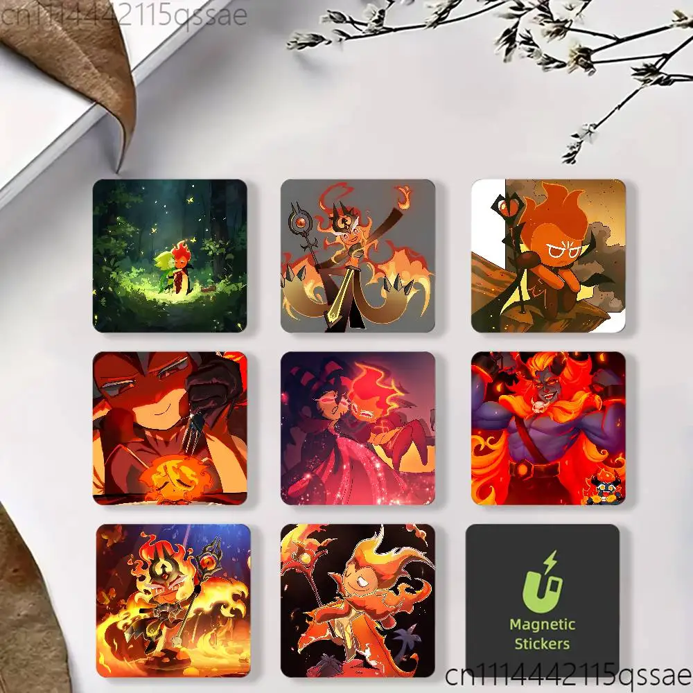 Fire S-Spirit Cookie Run Fridge Magnet Personalized Magnetic Durable Plastic Square Picture Surface Fridge Magnets