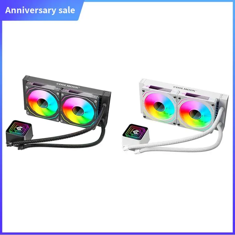 COOLMOON 240 Water Cooled Radiator All-In-One For Desktop Computer Pwm Temperature Controlled Argb Cooling Fan CPU Radiator