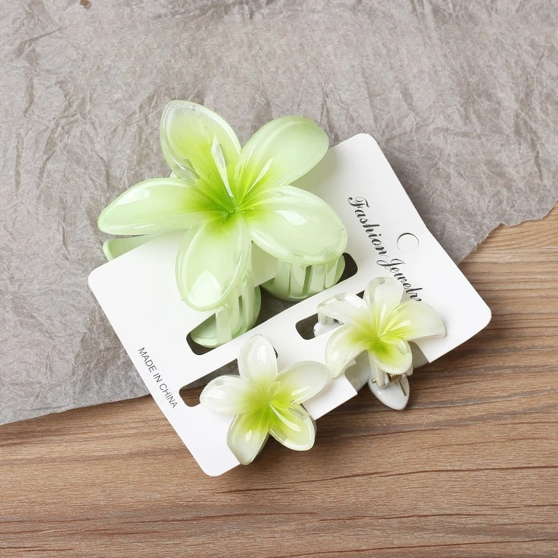 مجموعة مشابك شعر على شكل زهرة البيض مكونة من 3 قطع عبر الحدود على شكل زهرة بوهينيا خلفية للرأس ومشبك سمك القرش الساحر وإكسسوارات الشعر