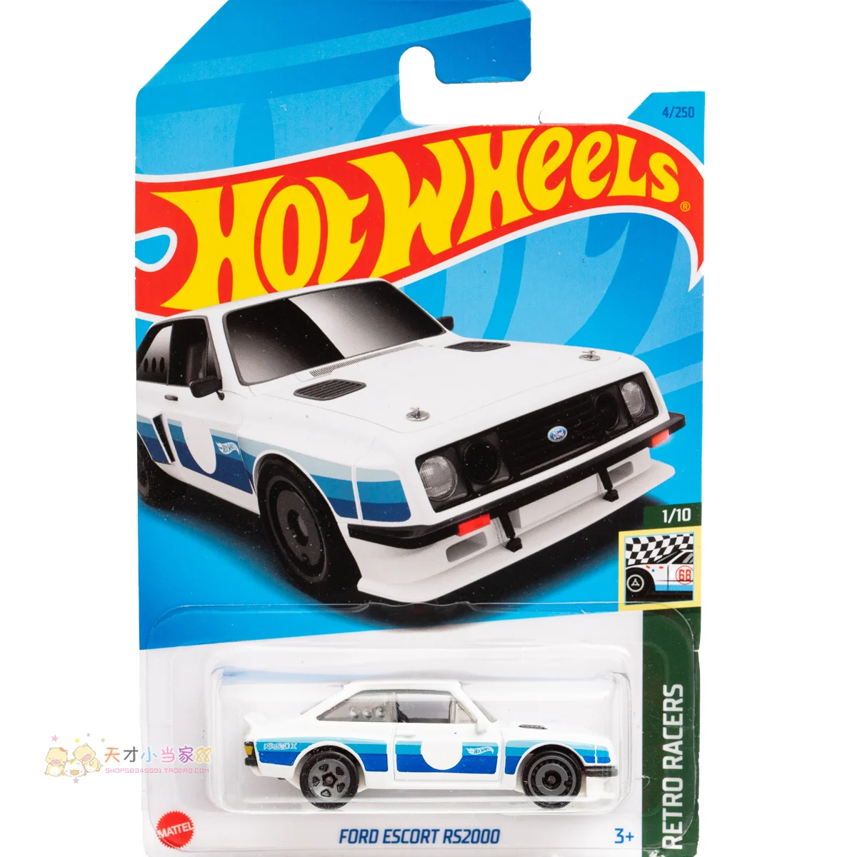 Genuine Hot Wheels Car Ford Escort RS2000 Kids Boys Toys for Children 1/64 Diecast Factory Fresh Model Vehicles Birthday Gift