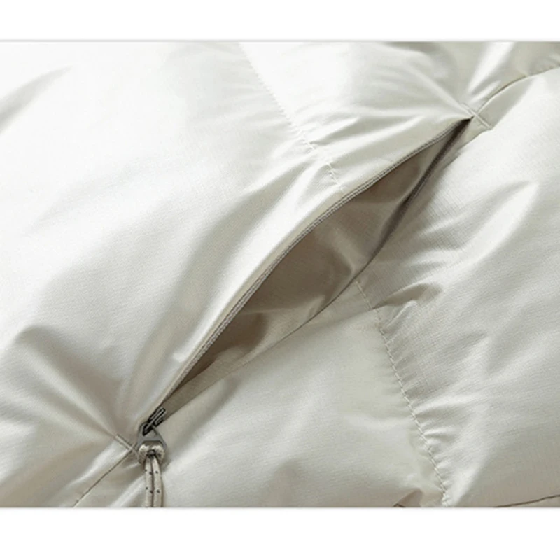 Męska kurtka puchowa z kapturem na zimę 2025, ciepła parka, kurtka w stylu hip-hop streetwear, ocieplana kurtka, czarna, biała, szara, zielona