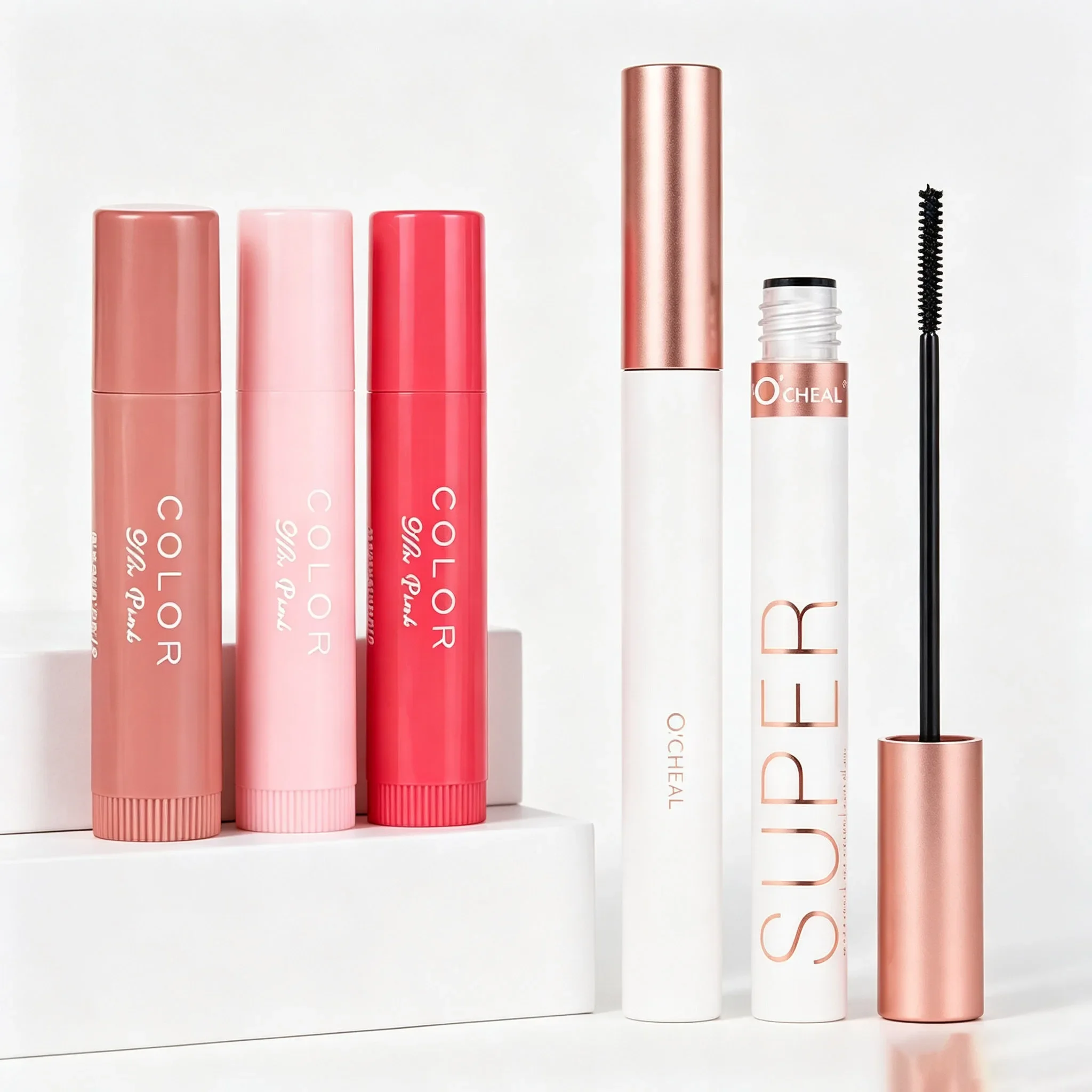 2PCS Lip Gloss And Mascara Combo Kit Multifunctional Eye And Lip Makeup Set Random Color Surprise Cosmetic Kit For Daily Make Up