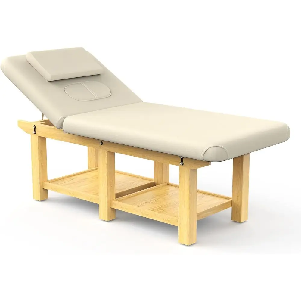 

Professional 6-Legged Massage Table with PU Leather, 31.5 Wide, 75 Long for Spa and Physical Therapy, Beige Gray