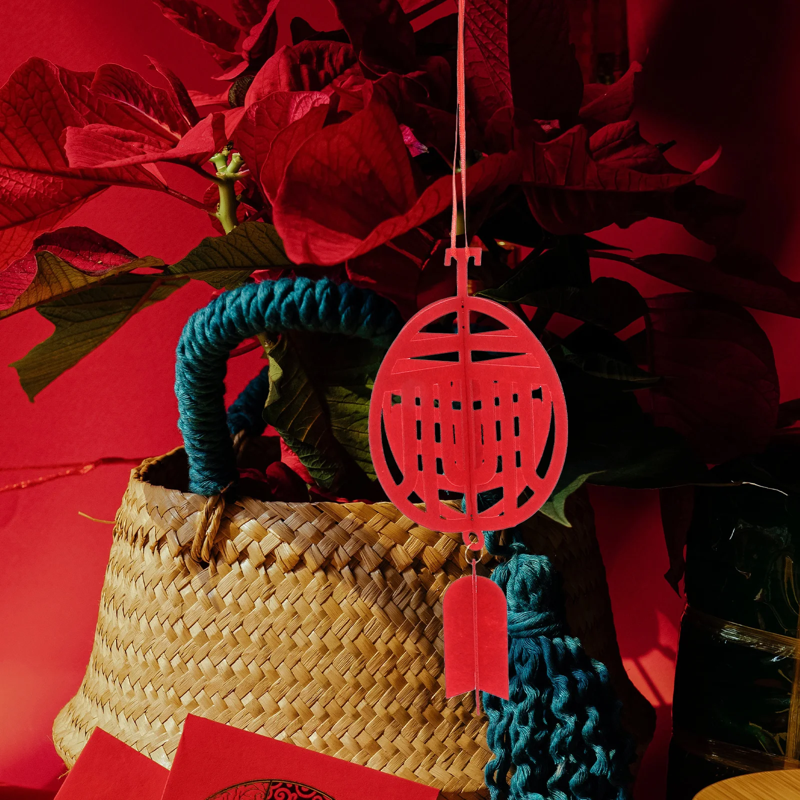 6 قطعة قلادة السنة الصينية الجديدة مهرجان القمر الأحمر زينة معلقة للمنزل نافذة الباب شجرة السيارة مهرجان الربيع الطرف