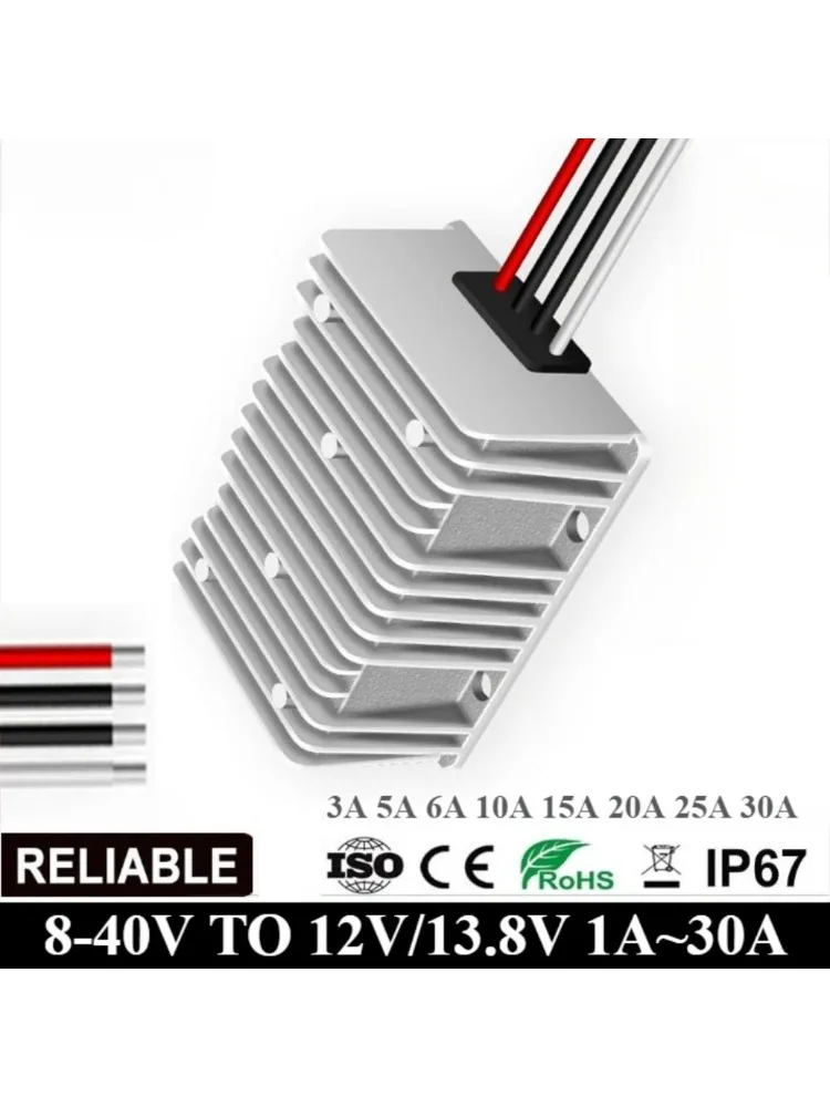 DC 8-40V do DC 12V 13.8V 3A 5A 6A 10A 15A 20A 25A 30A Boost Buck Converter Stabilizator napięcia zasilania dla samochodów elektrycznych łodzi — 2