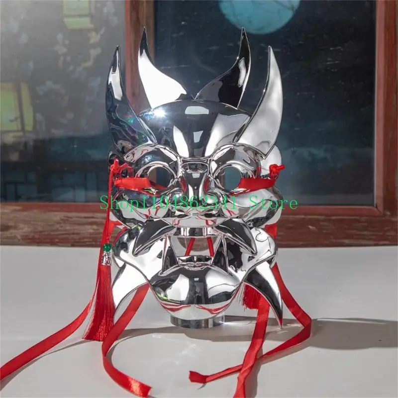 5ASD 가장 무도회 마스크 금속 코스프레 마스크 여성을위한 전체 안면 마스크 남성 할로윈 코스프레 의상 의상 액세서리
