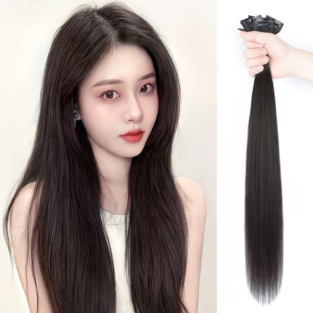 Clip in Hair Extensions 100% Remy Human Hair Clip in Hair Extensions for Women Seamless Straight Clip ins Soft & Natural