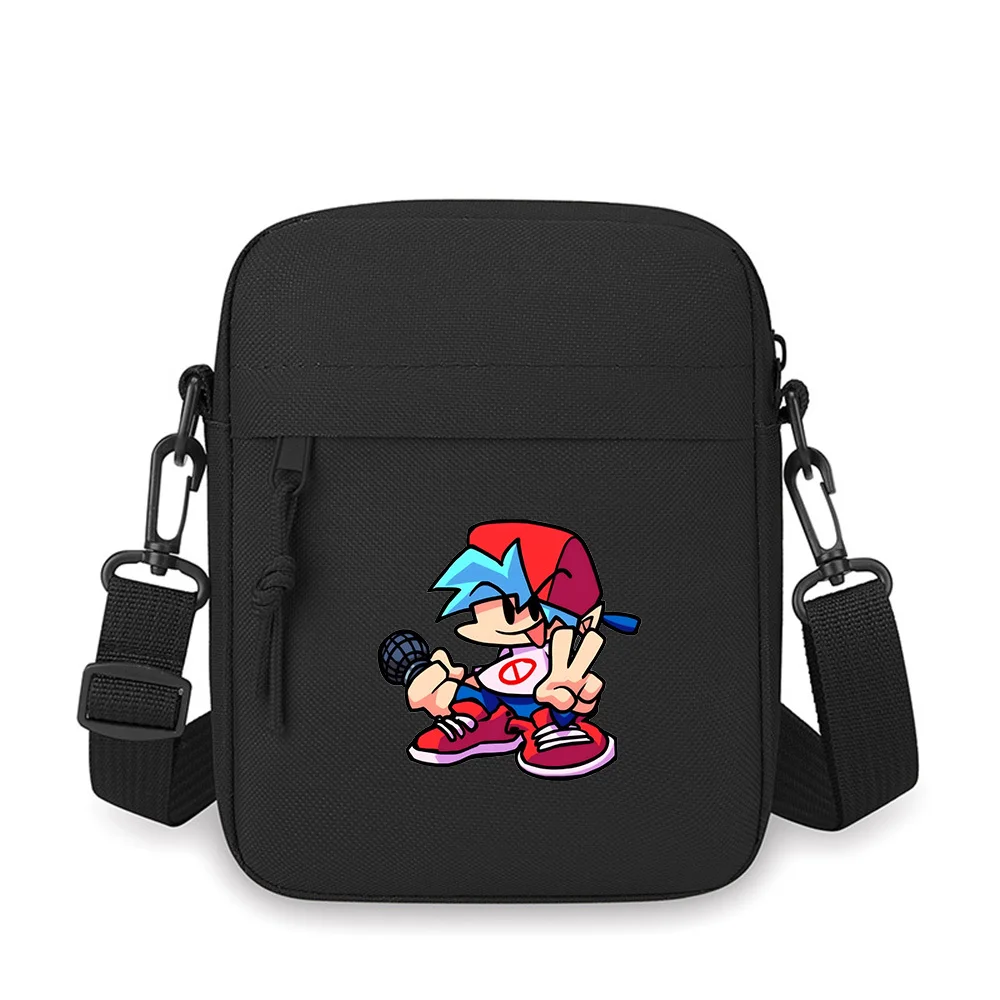 

Music microphone red hat blue hair Men Crossbody Bag Single Shoulder Women Cartoon Anime Film Printing Design Unisex