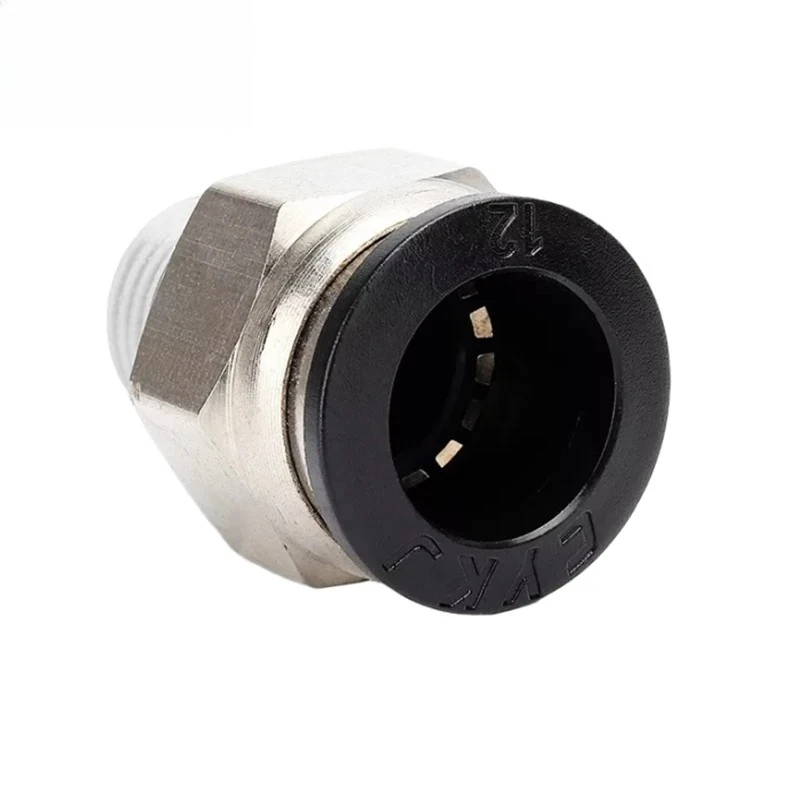 Conector Rápido para Tubo Traqueal, 30/50/100 Unidades, Negro, PC4-M5, Rosca Recta 6-01/8-03/10-02/12-04