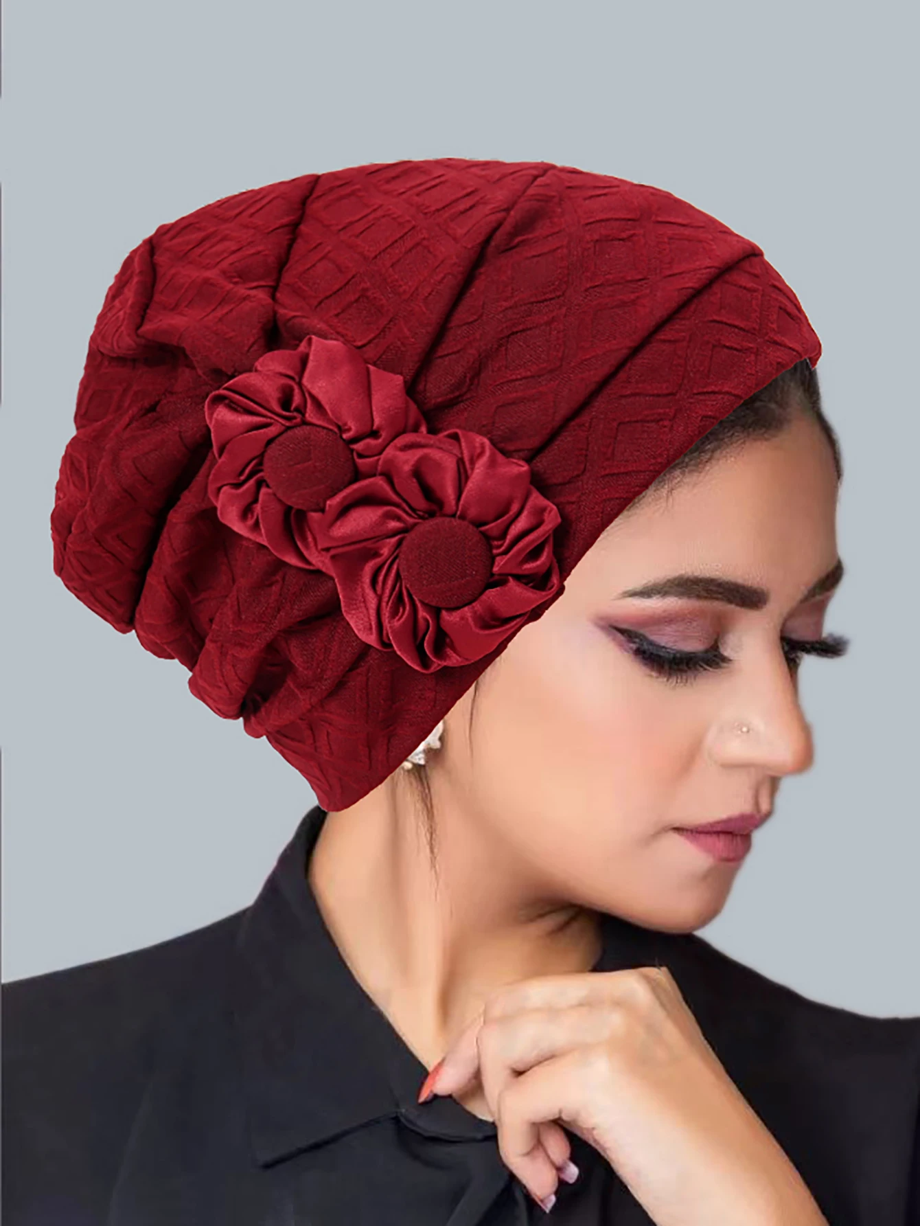New Muslim Fashion Women's Hijabs Flower Islamic Hijab Chemo Hat Beanies Hiar Loss Cancer Chemo Cap Ladies Bandana Head Cover