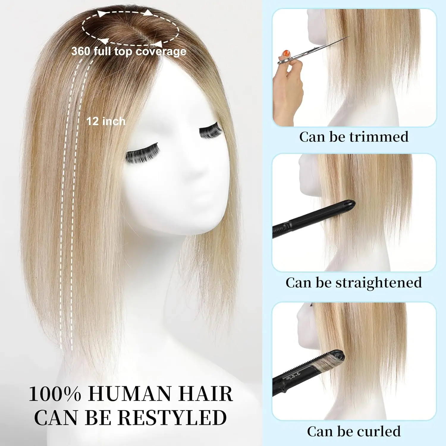 Braun gemischte blonde Echthaar Topper Dakr Wurzel Spitze Basis Clips in Haar 100% remy Echthaar Teile für Frauen mit dünner werdendem Haar