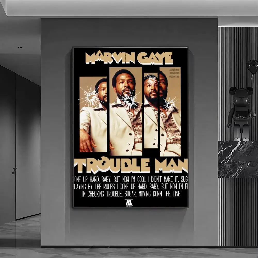 Singer M-Marvin Gaye Poster Wall Art Print, Aesthetic Room Decor, Modern Home Decor, Removable Print view 6