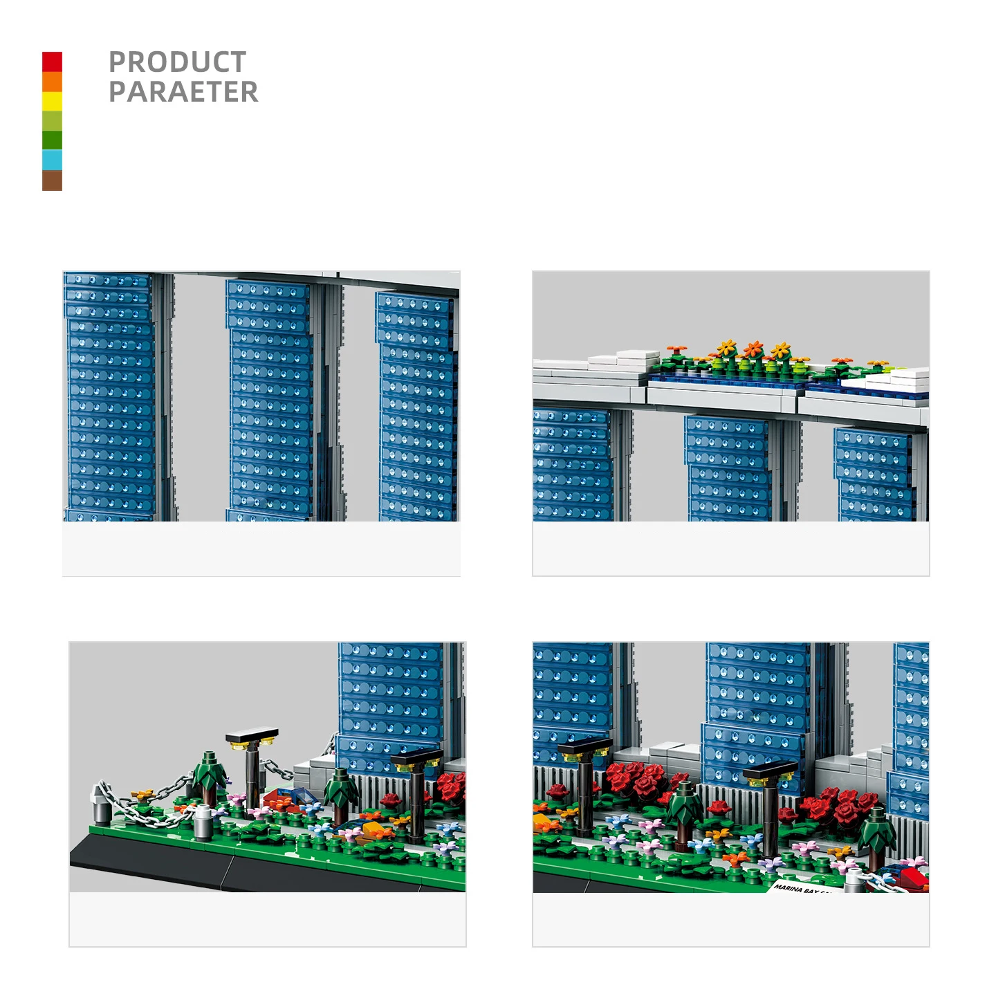 Moderne Architektur Singapur Luxuriöses Hotel Marina Bay Sands Baustein-Modell Konstruktions-Bausteine Lernspielzeug als Geschenk – Detail 2