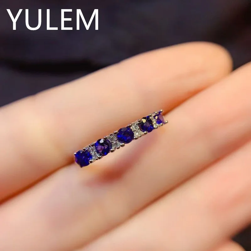 

Original silver 925 Ring Oval Natural 3mm Sapphire Engagement Ring for Women Beautiful Certified