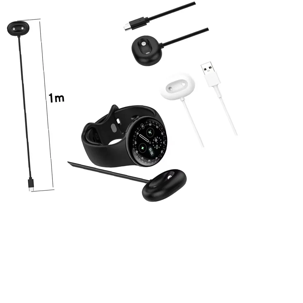 

Watch Charging Cable 100cm for Google Pixel Watch 4 Charger Accessories Black White