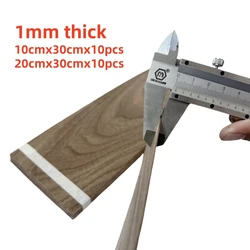 American Walnut Veneer x10PCS, Thickness 1mm Approx, Suitable for Model Making and Crafts, Untreated Marquetry Wood Sheets Combo