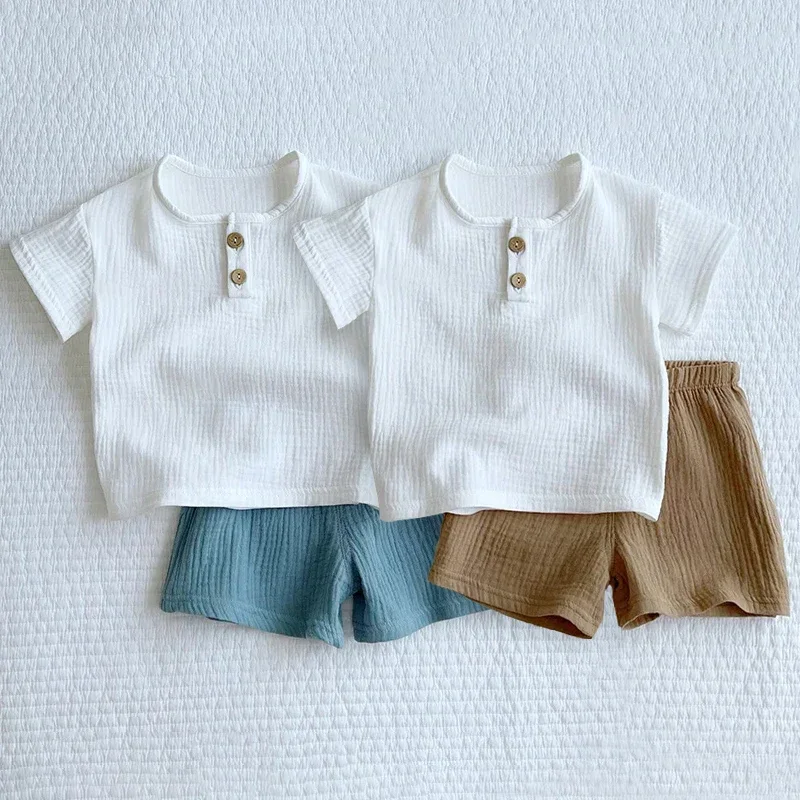 

Summer Baby Boy Clothes Sets Cotton T-shirts +Shorts For 0-5 Years Boys Kids Clothes