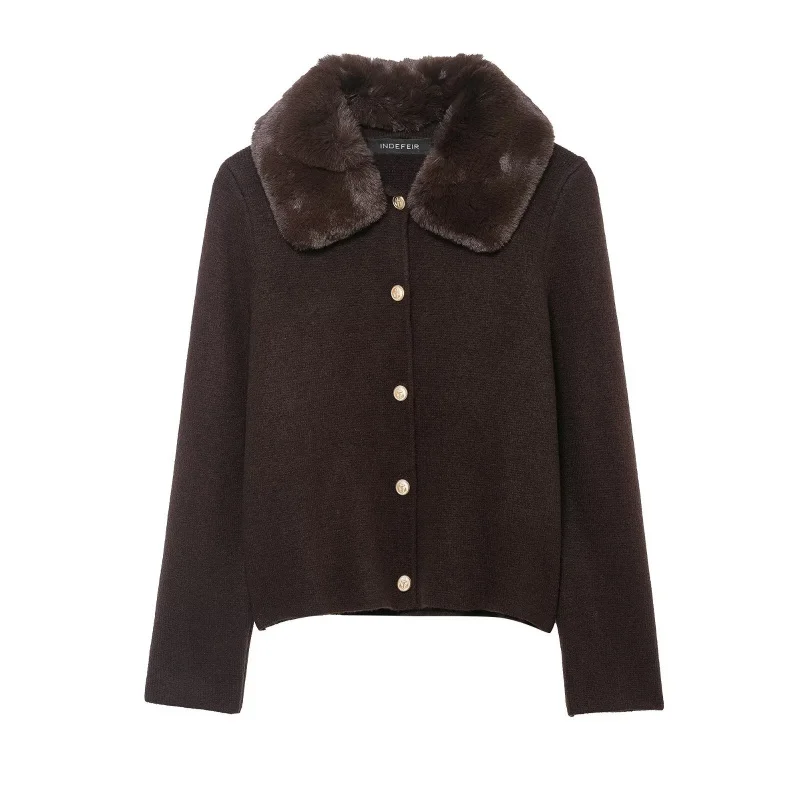 

Новая европейская и американская женская мода с воротником из искусственного меха, вязаный воротник