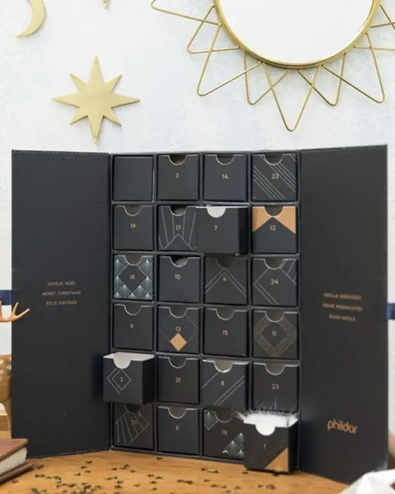 custom. CHHC Custom Black Pink Big Calendar Subscription Paper Box DIY Daily Mystery Boxes Packaging with Logo