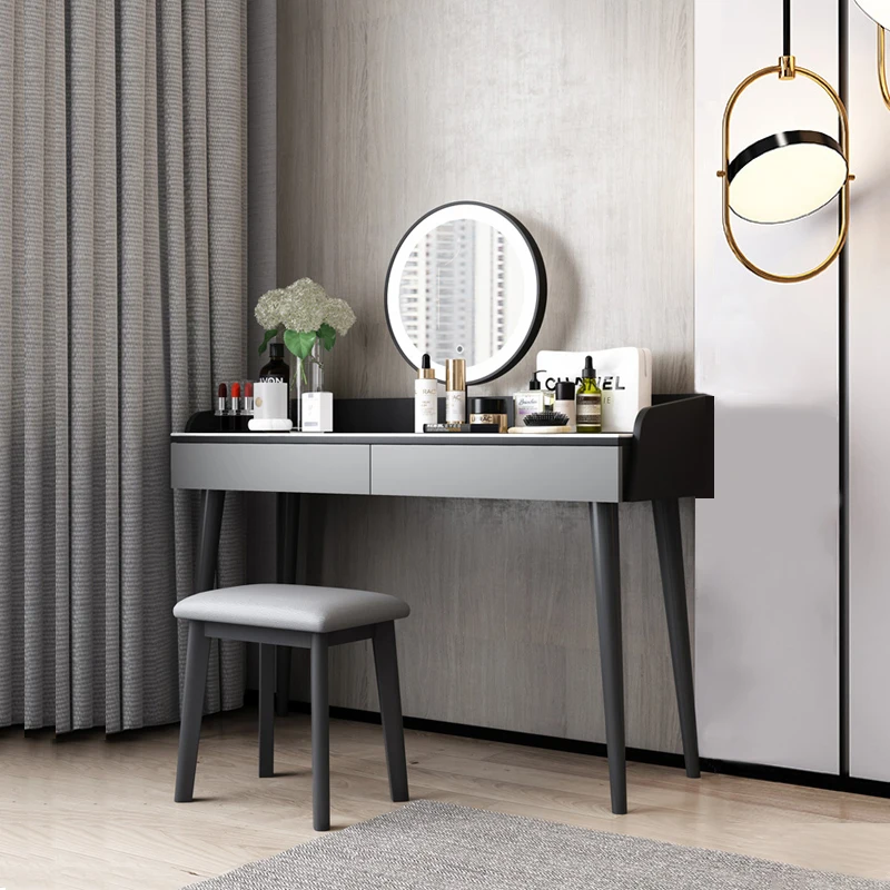 

Modern Small Vanity Tables Nordic Luxury Drawer Salon Mirror Vanity Tables Girl Lights Seating Schmink Tisch Home Furniture