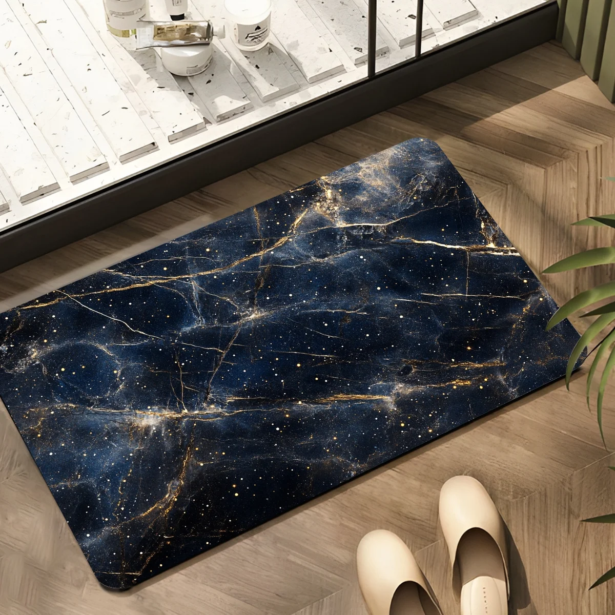 Decorative Galaxy Constellation Print Door Mat Runner Waterproof Entrance Mat Rug for Space Science Home Decor Accessories Gifts