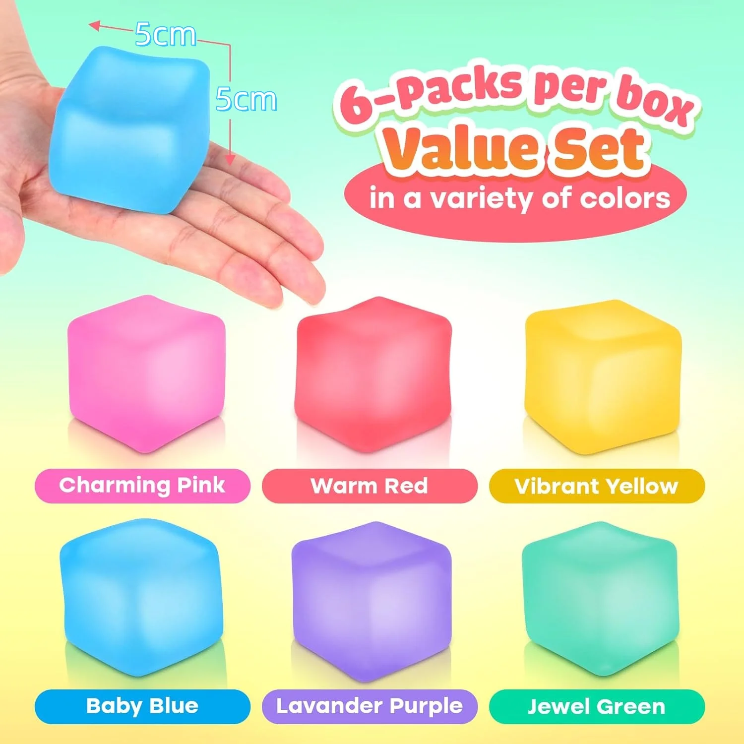 Stress Kubus Squishy Fidget Speelgoed voor Ontspanning Hoge Dichtheid Gel Gevulde Fidgets voor Klaslokaal Zintuiglijke Kalmerende Speelgoed voor Kinderen Volwassen