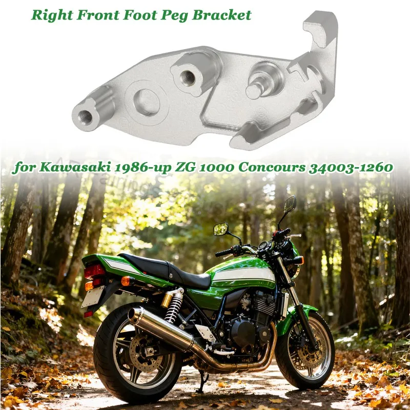 Support de repose-pieds avant droit pour Kawasaki ZG1000 Concours 1000GTR ZG 1000 34003-1260 (à partir de 1986) – Support de pédales et repose-pieds