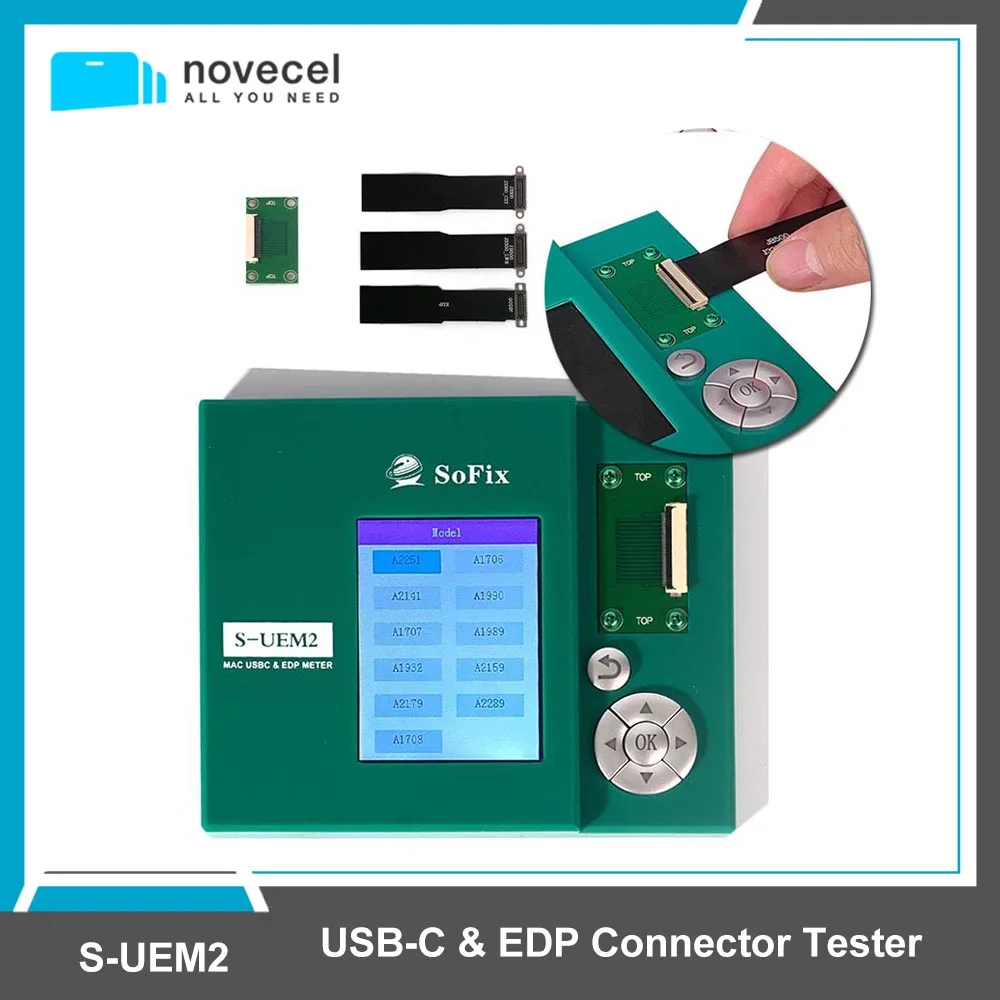 NOVECEL S-UEM2 Tester For MacBook Mac Logic Board USBC & EDP Meter Connector Screen Test Box Suitable for Macbook 2016-2020