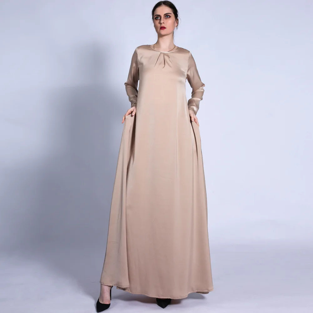 

2024 Solid Color Abayas for Women Muslim Maxi Dress Eid Ramadan Islamic Clothing Dubai Turkey Kaftan Saudi Arabic Robe Jalabiya