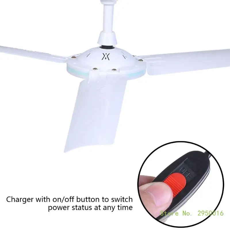 35inch Outdoor Ceiling Fan Mini Hanging Ceiling Fan for Camping and Travel Tent Fan 12V 20W Quiet Operate