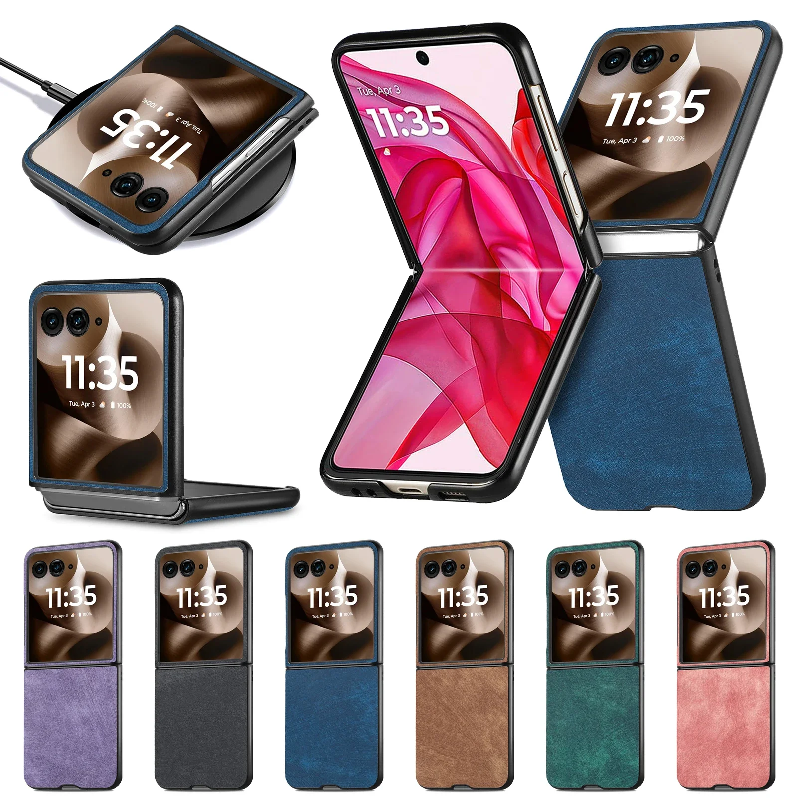 Coque en cuir et Silicone souple mat, étui de Protection antichoc pour appareil photo Motorola Razr 70 Ultra Razr Ultra 2026 Razr Plus +