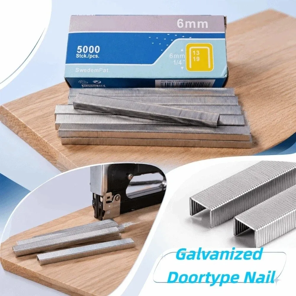 2boxes（10000pcs） Galvanized Steel U-Shaped Staples Premium Material Smooth Feeding Steel Row Nails Precise Molding