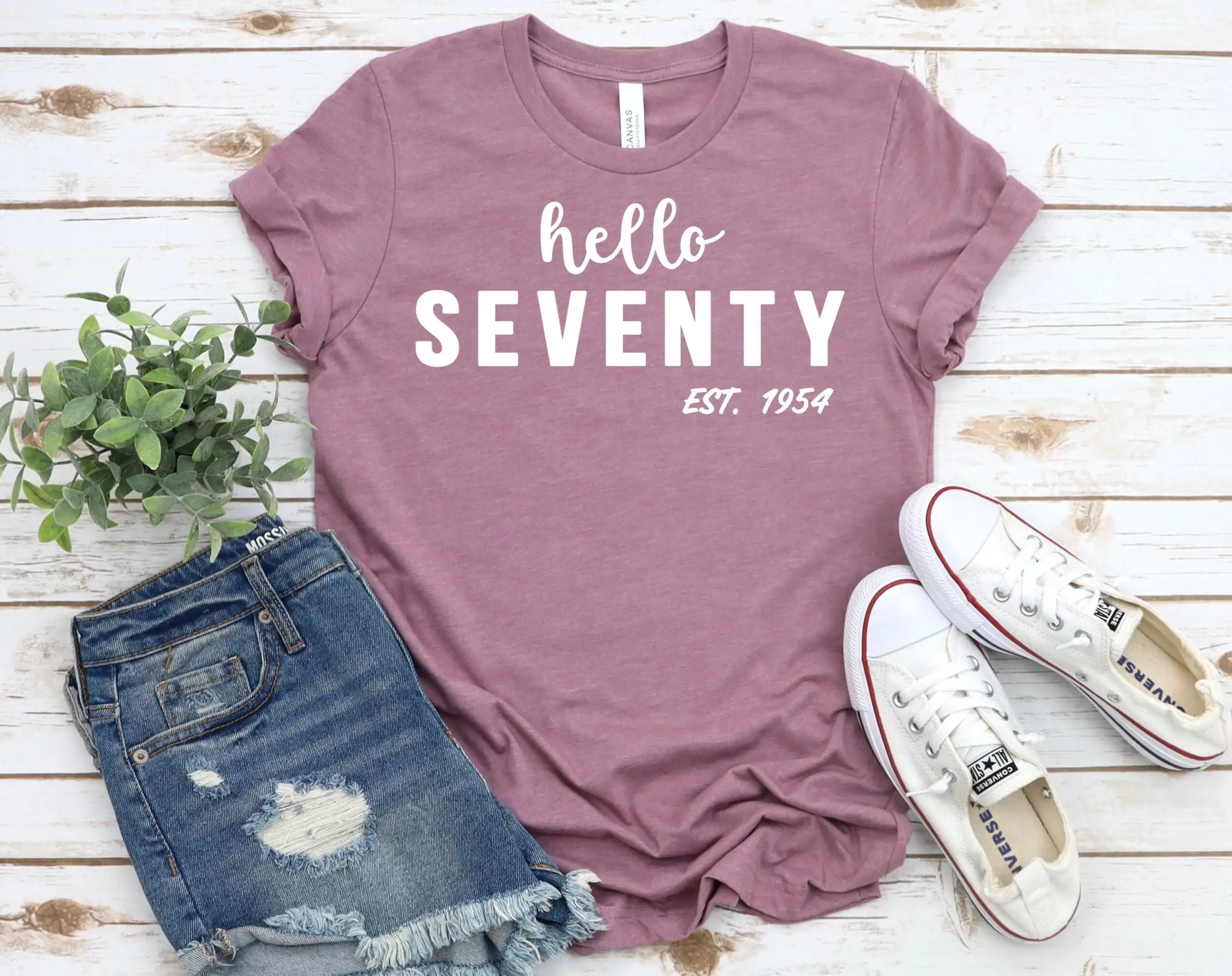 Seventy Est 1954 T Shirt 70Th Birthday 70 Years Old Party Vintage Cute Year Gift