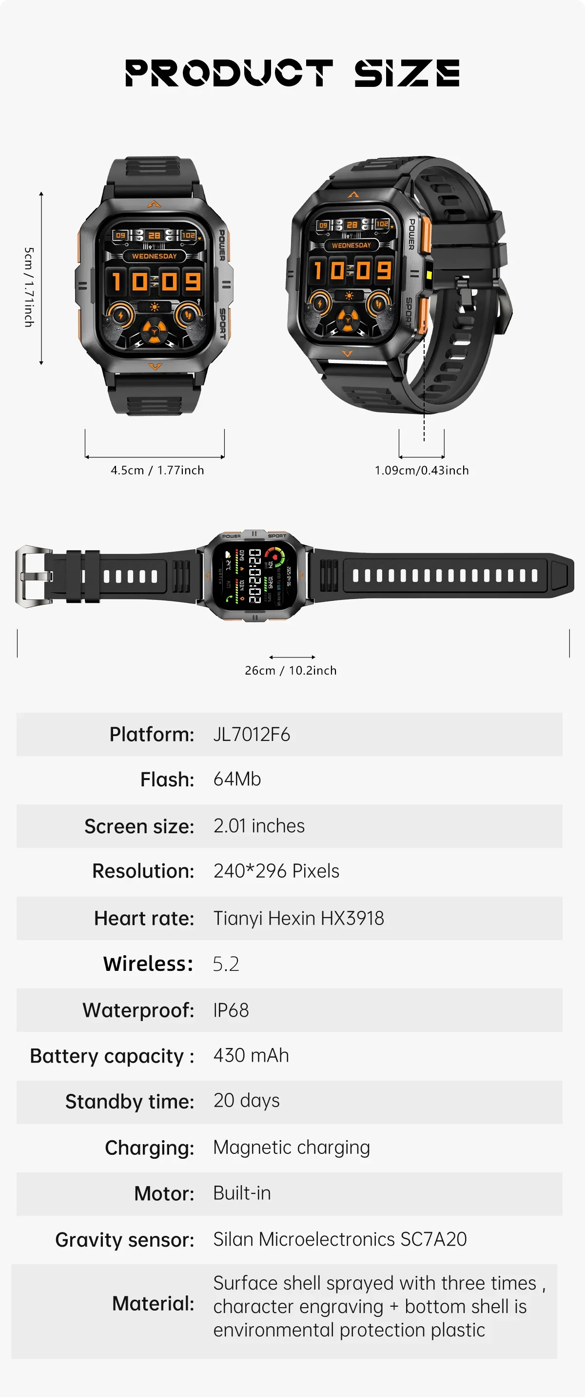 Для Blackview Fort 1 Color 6 BV4800 SE BL7000 Xplore 2 Смарт-часы Мужские спортивные часы на открытом воздухе 430 мАч Bluetooth Call Smartwatch Для Blackview Fort 1 Color 6 BV4800 SE BL7000 Xplore 2 Смарт-часы Мужские спортивные часы на открытом воздухе 430 мАч Bluetooth Call Smartwatch