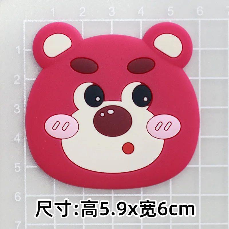 Mischievous Strawberry Bear Shoe Accessories for Clogs Disney Style Lotso Cartoon Sandals Indoor Slippers Christmas Gifts