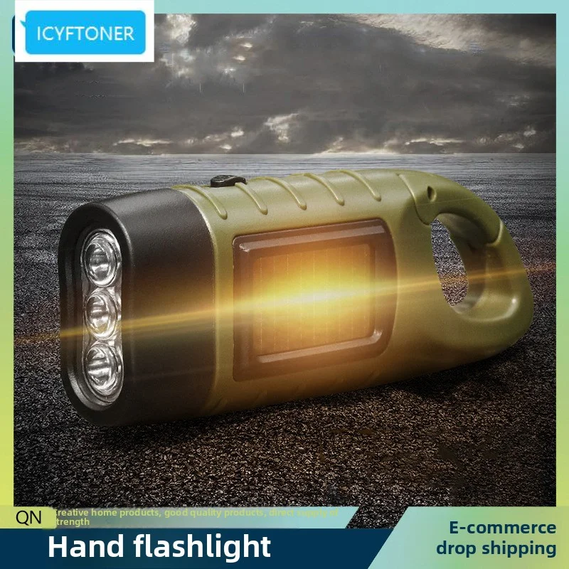 

Power Generation Strong Light Portable Emergency Backup Self-Generating Flashlight Hand Crank Outdoor Screen LED Screen