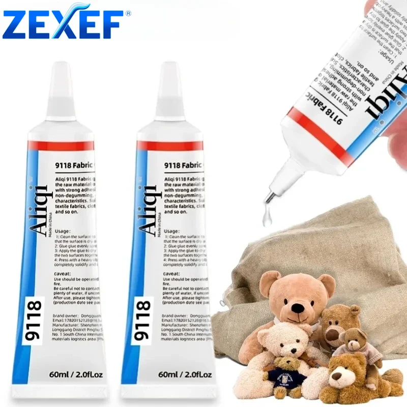 ZEXEF-pegamento de tela fuerte, adhesivo de costura transparente, agente impermeable, unión permanente, herramienta de reparación de Textiles de ropa