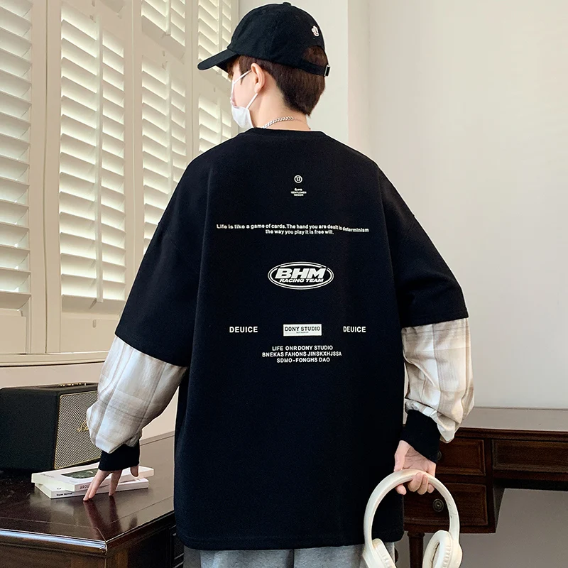 العصرية الرجال Hatless هوديي المألوف القطن تنفس جولة الرقبة عارضة البلوز البلوز مريحة الشباب PopularTop #5