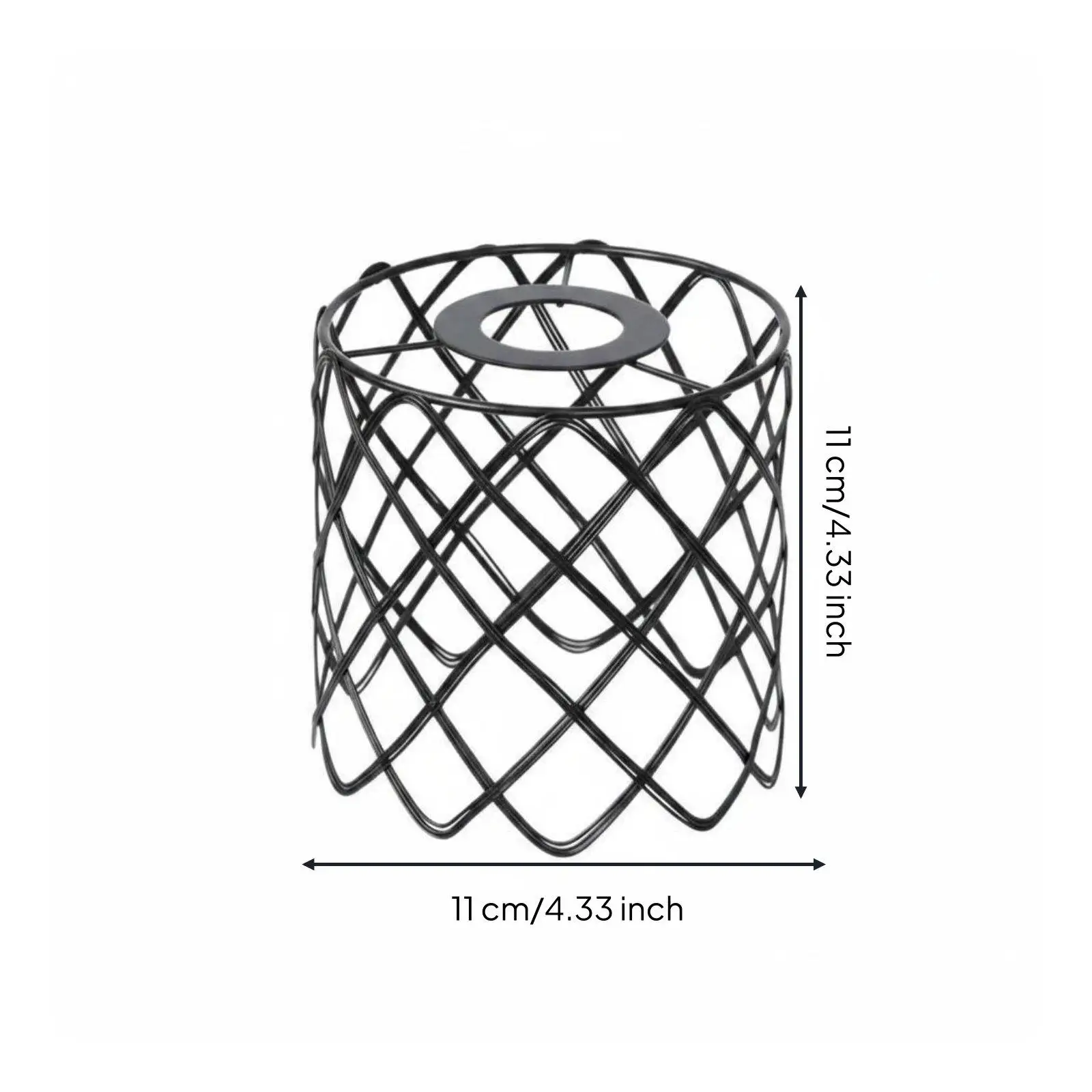 Metal Cage Lamp Shade Cover Black Wire Pendant Light Shade E14 Hanging Ceiling Lamp Replacement for Dining Room Kitchen Modern