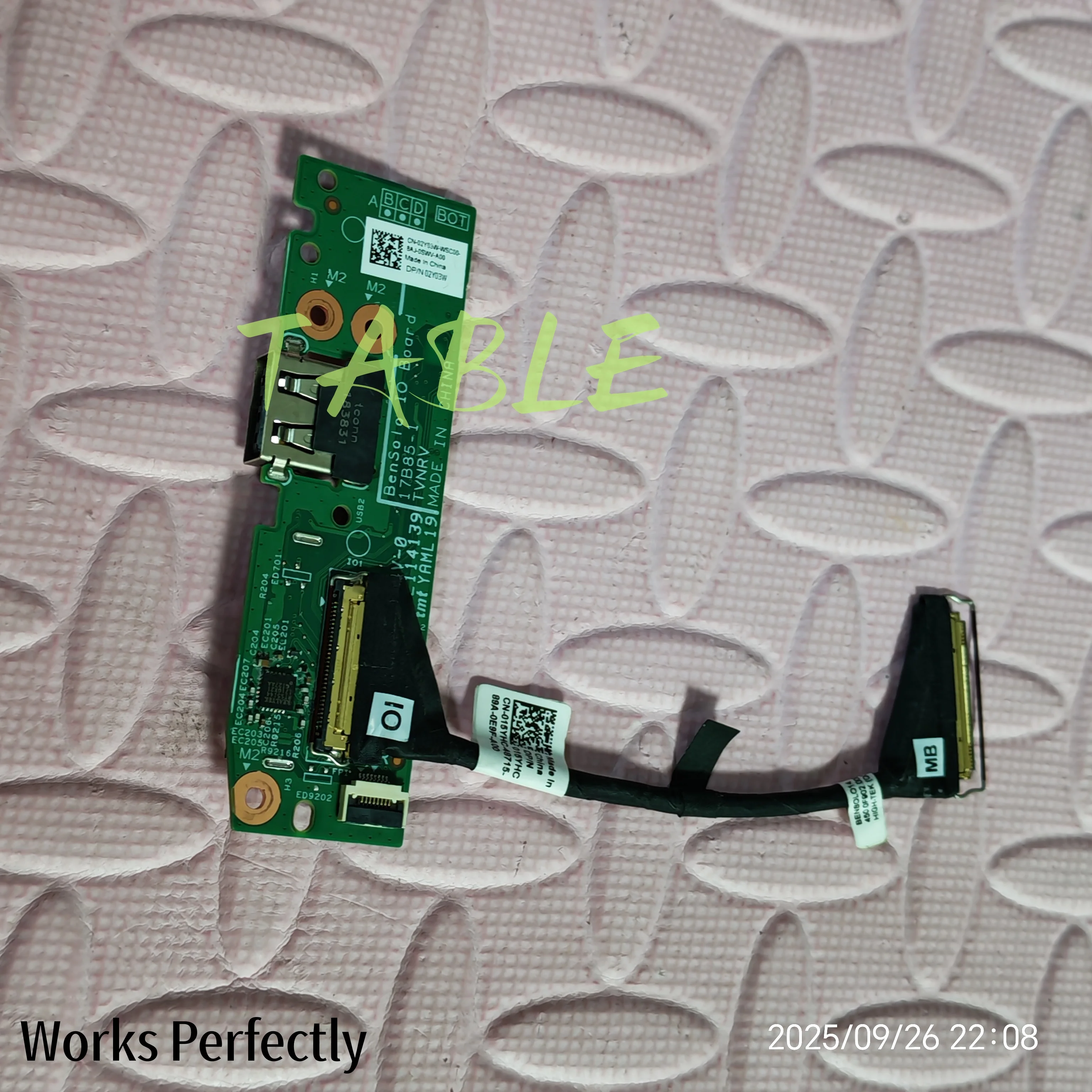 For DELL Inspiron 5481 Laptop Power Button USB SD Reader Card Board BenSolo IO Board 17B85-1 09WK02 Fast Shipping