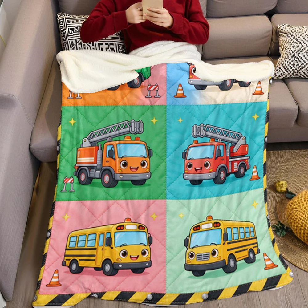 Garbage Fire Rescue Water Flannel Blanket Perfect for Sofa Office Bed Travel Sleep Read Relax Camping Four Season Use