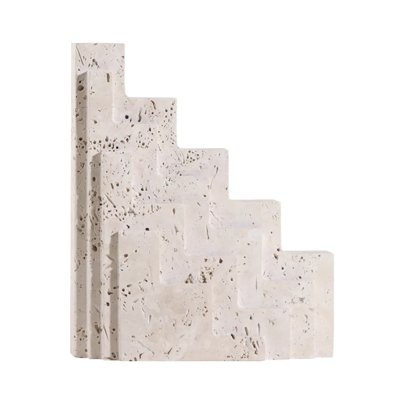 

Simple modern creative beige natural travertine ornament model room
