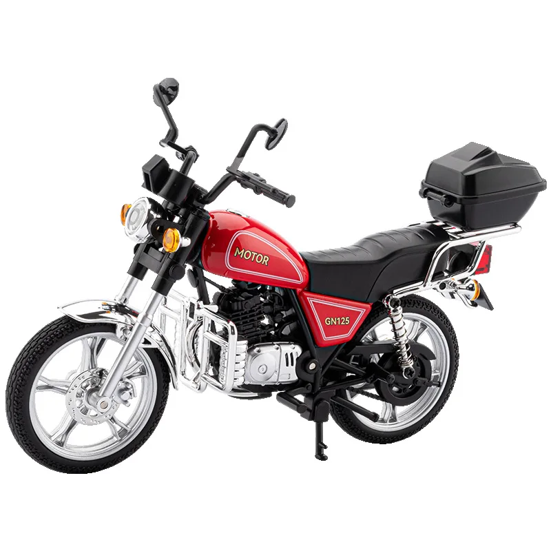 Model motocykla Haojue GN125 w skali 1/12, odlewany z metalu, miniaturowy, prezent urodzinowy dla chłopca, dekoracja domu.