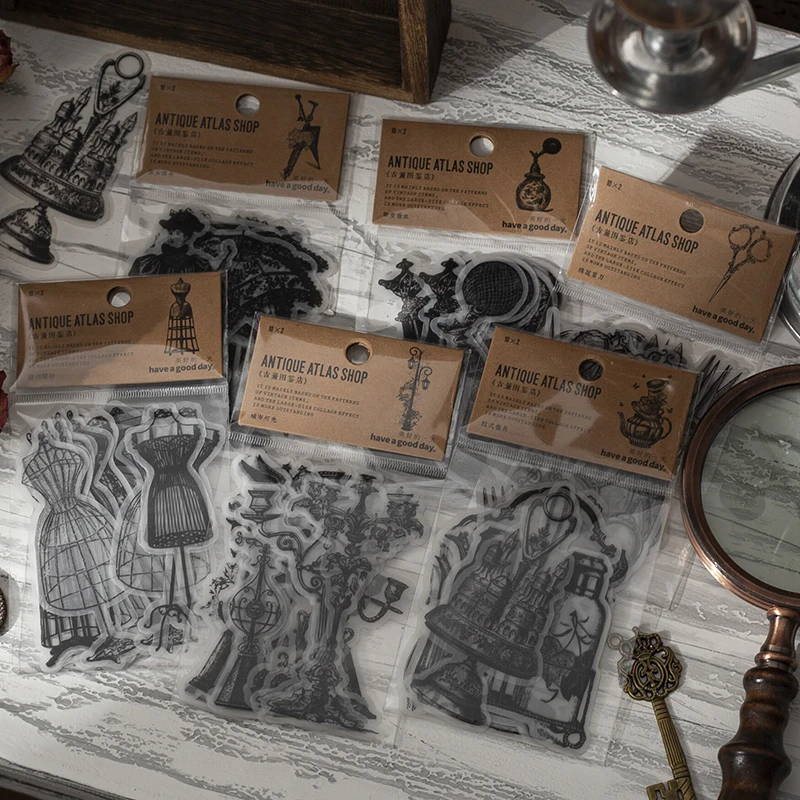 20 sztuk/paczka Vintage INS antyczne obrazkowe Diy dekoracyjne materiały do ​​scrapbookingu naklejki naklejki na sztyfcie etykiety śmieci dziennik dostaw